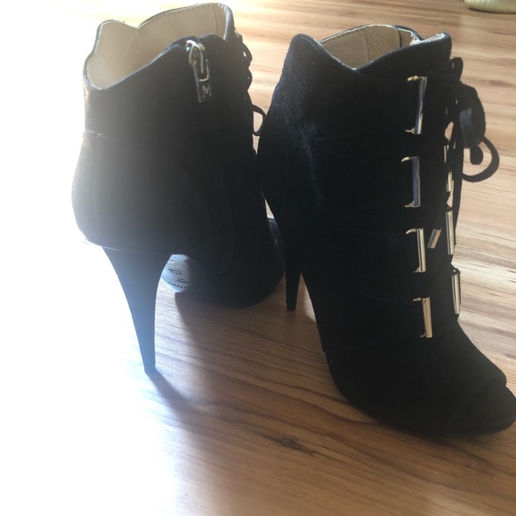 Marciano Black Suede Open toe Booties - Picture 2 of 7